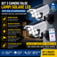 Set 2 x Camera Falsa cu Lampa Solara 77 LED, Senzor Miscare, Telecomanda, Efect Real de Supraveghere, Protectie Exterior