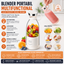 Blender Portabil Multifunctional Fresh Juice cu USB – Sticla Blender pentru Smoothie, Sucuri si Shake-uri, Lama Inox, Reincarcabil, 420 ml