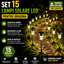 Set 15 x lampa solara LED gradina tip Tarus– iluminat Exterior Solar, Rezistenta la Apa, Lumina Automata, Decor Curte, Gazon, Terasa