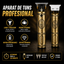 Aparat de Tuns Profesional cu Lama T Precision, Baterie Reincarcabila USB, Motor Puternic, 4 Capete Incluse, Design Vintage Metalic, Ideal Barba si Contur