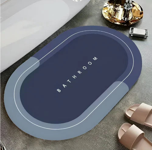 Covor Antiderapant Baie Oval, Material Absorbant, Uscare Rapida, Anti Alunecare, Design Modern Bathroom, 60 cm x 40 cm