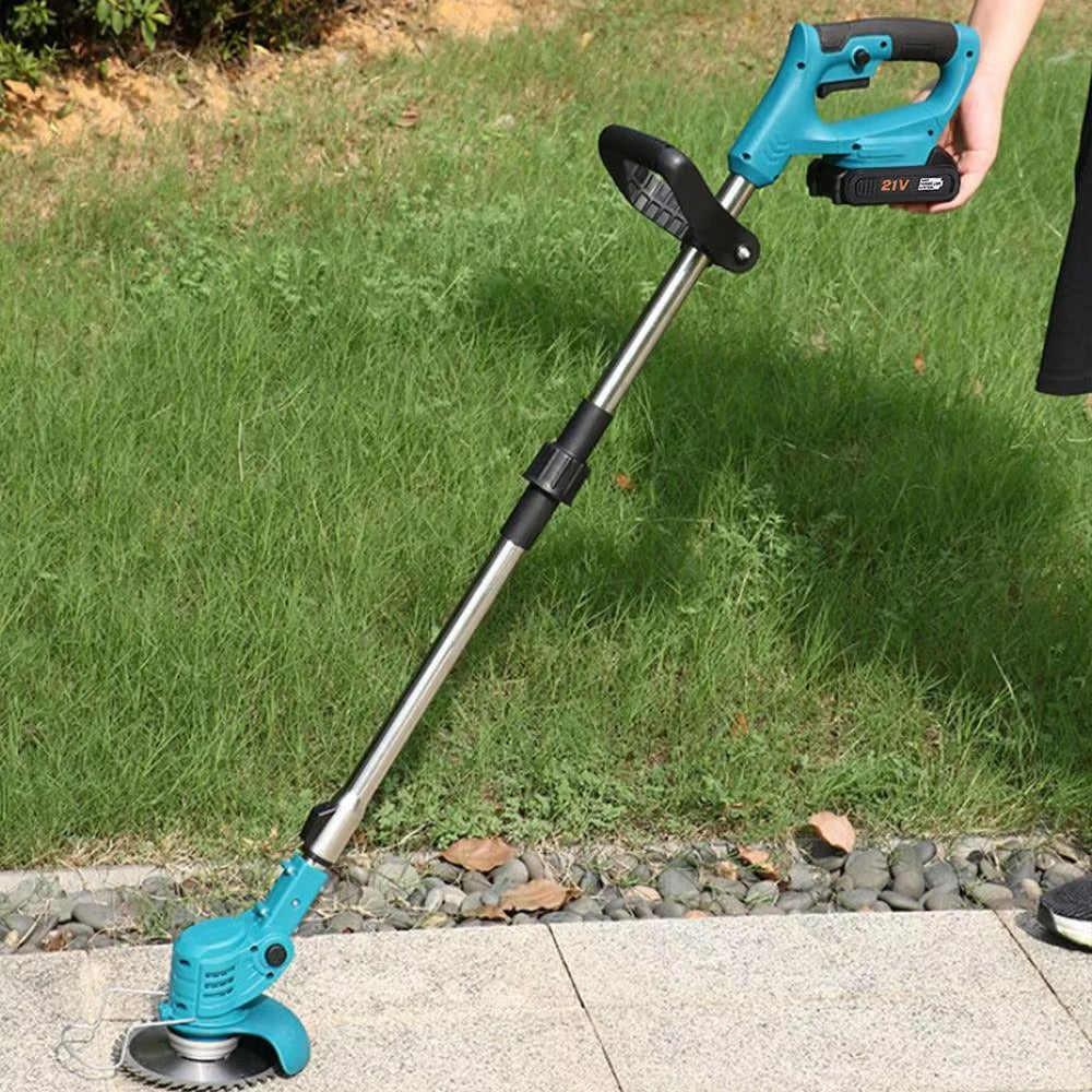 Motocoasa Electrica Profesionala cu 2 Acumulatori 48V – 13000 mAh, 20000 RPM – Masina Tuns Gazon, Disc Metalic, Lame, Accesorii Complete, pentru Gradina si Curte