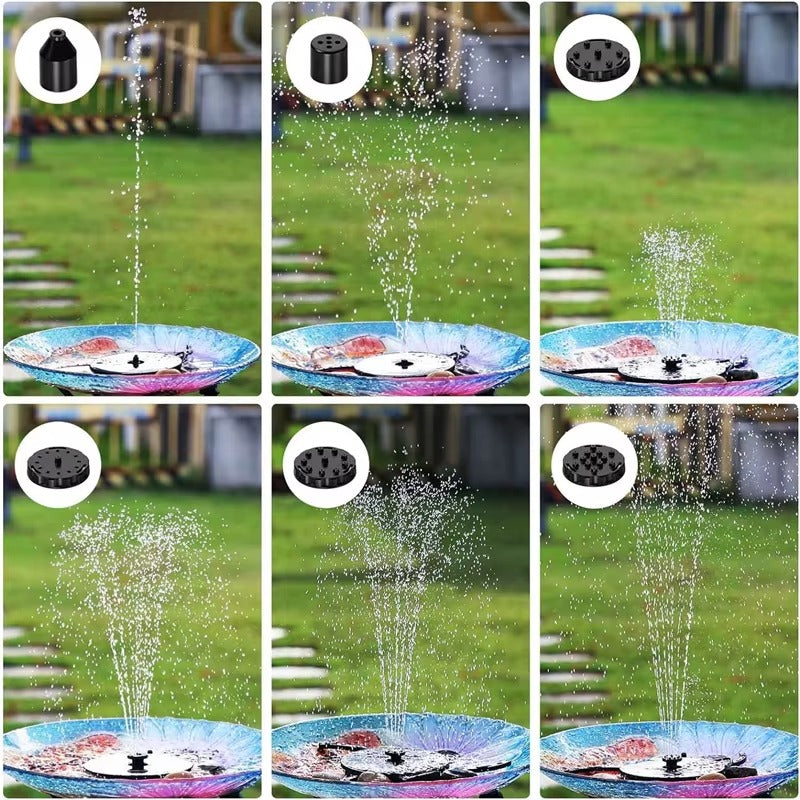 Fantana Arteziana Solara pentru Gradina, Pompa Apa cu Panou Solar, 6 Capete Jet, Fara Baterii
