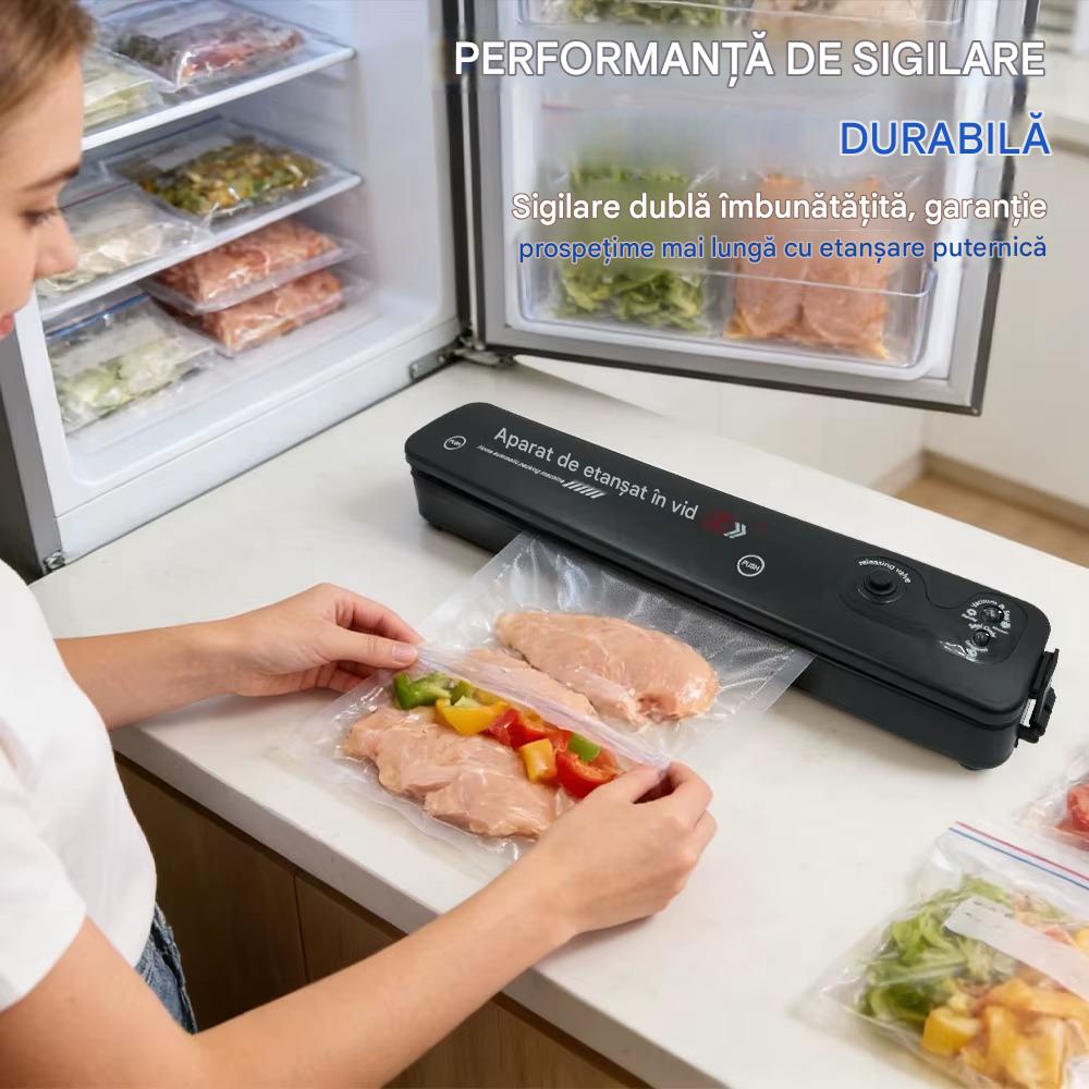 Aparat de Vidat si Sigilat Alimente, Vacuum Sealer Profesional, Pastrare Prospetime Indelungata, Compact si Usor de Folosit