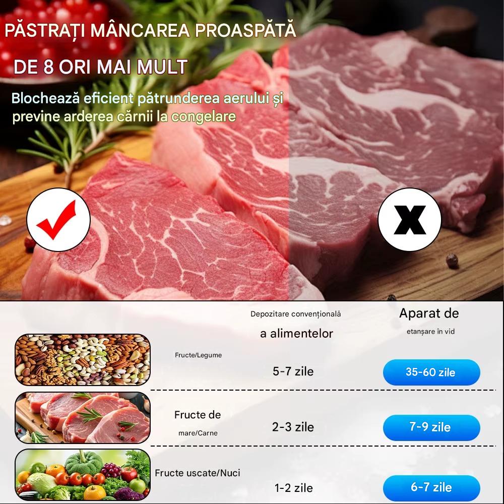 Aparat de Vidat si Sigilat Alimente, Vacuum Sealer Profesional, Pastrare Prospetime Indelungata, Compact si Usor de Folosit