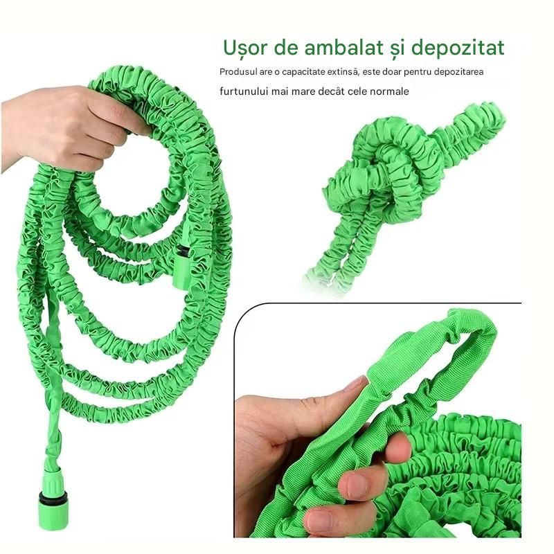 Furtun Extensibil 30m cu Pistol Multifunctional 7 Moduri de Stropire – Furtun Gradina Flexibil, Compact, Rezistent
