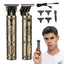Aparat de Tuns Profesional cu Lama T Precision, Baterie Reincarcabila USB, Motor Puternic, 4 Capete Incluse, Design Vintage Metalic, Ideal Barba si Contur