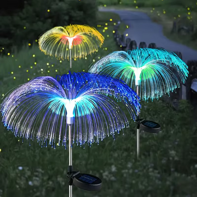 Set 4 x Lampa Solara LED tip Palmier Multicolor – Iluminat Gradina, Decor Exterior Spectaculos, Rezistente la Apa, Efect Artificii pentru Curte, Terasa, Gazon