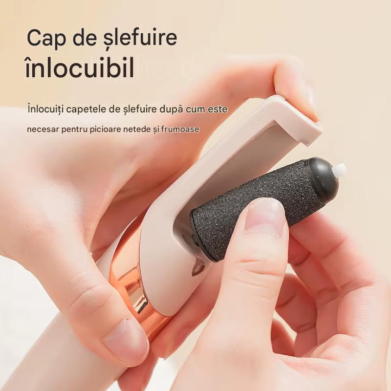 Pila Electrica pentru Calcaie, Indepartare Bataturi și Piele Intarita, Reincarcabil, Design Elegant Roz