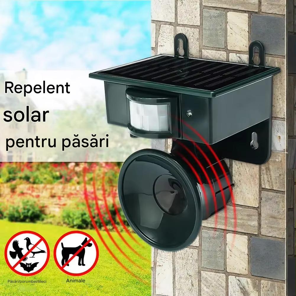 Aparat Anti Rozatoare cu Ultrasunete si Panou Solar, Senzor de Miscare PIR, Frecventa Reglabila, Alimentare USB, Protectie Gradina si Curte