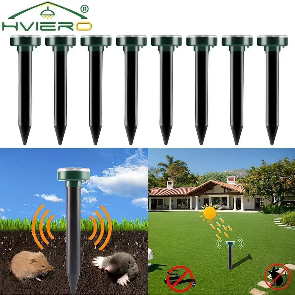 Set 4 x Aparat Solar Anti Cartite si Rozatoare – Dispozitiv Ultrasonic Gradina, Repelent Daunatori, Protectie Gazon, Curte, Fara Chimicale