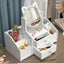 Organizator Cosmetice cu Oglinda si Sertare, Suport Machiaj Multifunctional, Design Elegant Alb, 40 x 20 cm