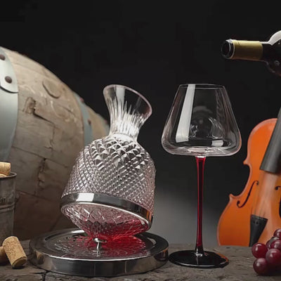 Decantor De Vin Rotativ De Lux Cu Suport Inclus, 1500 ml