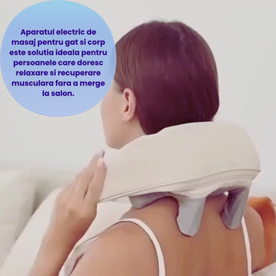 Aparat Electric de Masaj pentru Gat, Umeri, Spate si Picioare cu Masaj Shiatsu 3D, Functie de Incalzire si Intensitate Reglabila