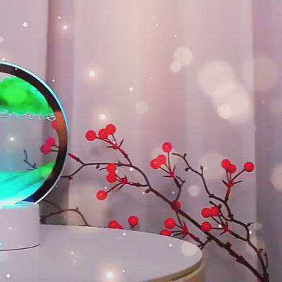 Lampa Decorativa Tip Clepsidra LED 3D cu Efect Nisip Miscator