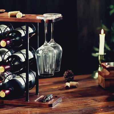 Suport Organizator pentru Sticle de Vin, Design Elegant