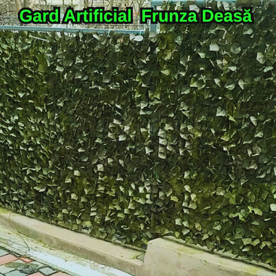 Set 2 x Gard Artificial cu Model Frunze Verzi pentru Decorarea Gradinii, 100 x 300 cm