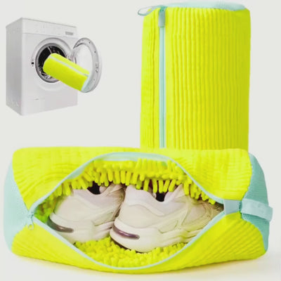 Set 2 x Saci pentru Spalat Incaltamintea la Masina, cu Fermoar Rezistent si Fibra Moale de Protectie 39x19 cm