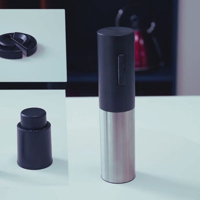 Tirbuson Electric Argintiu – Deschidere Rapida si Fara Efort pentru Sticle de Vin