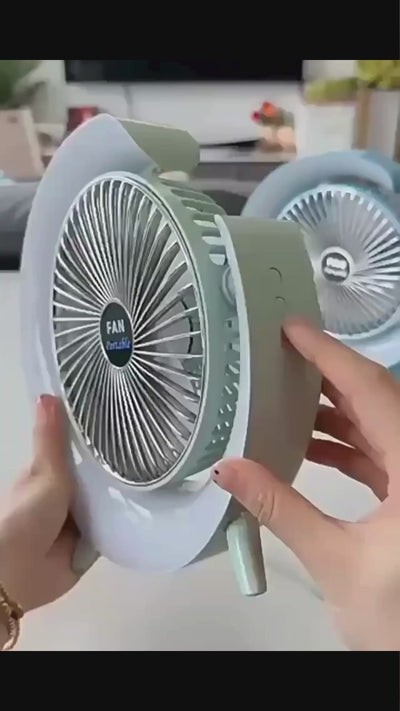 Ventilator de Birou LI Colorat Silentios cu Lumina LED RGB – 4 Trepte de Viteza, Design Modern, Ideal pentru Acasa sau Birou