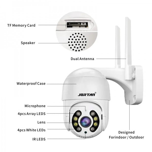 Set 2x Camera De Supraveghere Jortan Wifi, Rotatie 355 Grade, JT-8163QJ