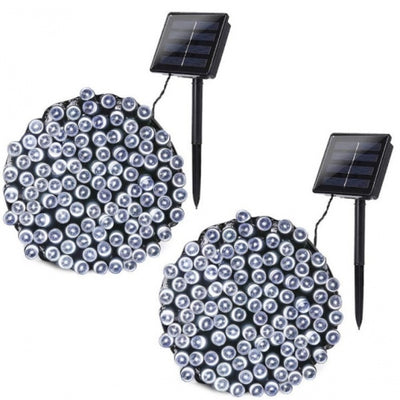 Set 2 x Instalatie solara 30m 300 leduri - alb rece