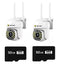 Set 2 x Camere de Supraveghere Video , 32 Leduri, Rotative, Infrarosu, Rezistanta la apa + 2 carduri 32GB